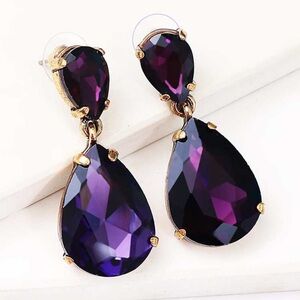 Elegant Purple Teardrop Earrings